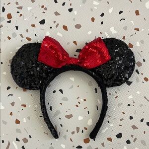 Disney Black and Red Sequin Minnie Mouse Ears